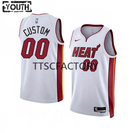 Maillot Basket Miami Heat Personnalisé Nike 2022-23 Association Edition Blanc Swingman - Enfant